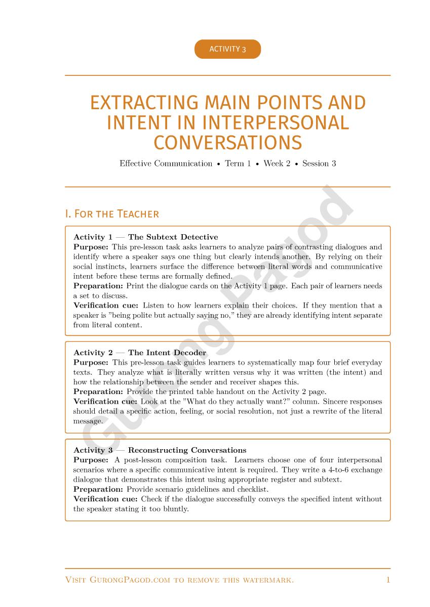 Activity 3 - Extracting Main Points and Intent in Interpersonal Conversations preview fragment