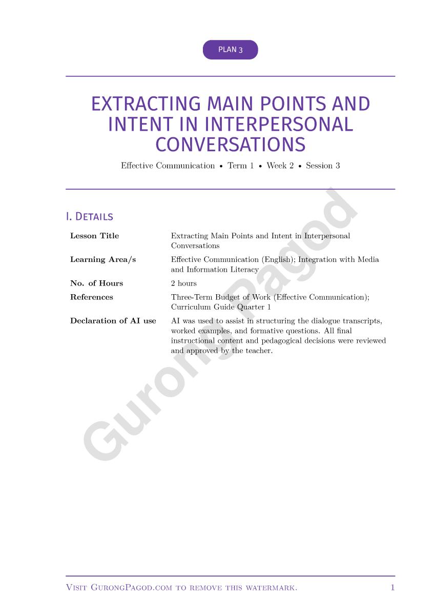 Plan 3 - Extracting Main Points and Intent in Interpersonal Conversations preview fragment