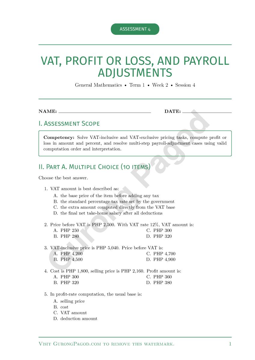 Assessment 4 - VAT, Profit or Loss, and Payroll Adjustments preview fragment