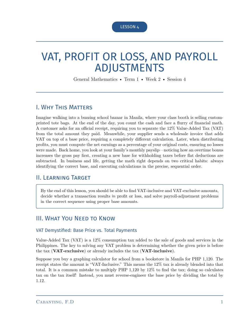 Lesson 4 - VAT, Profit or Loss, and Payroll Adjustments preview fragment