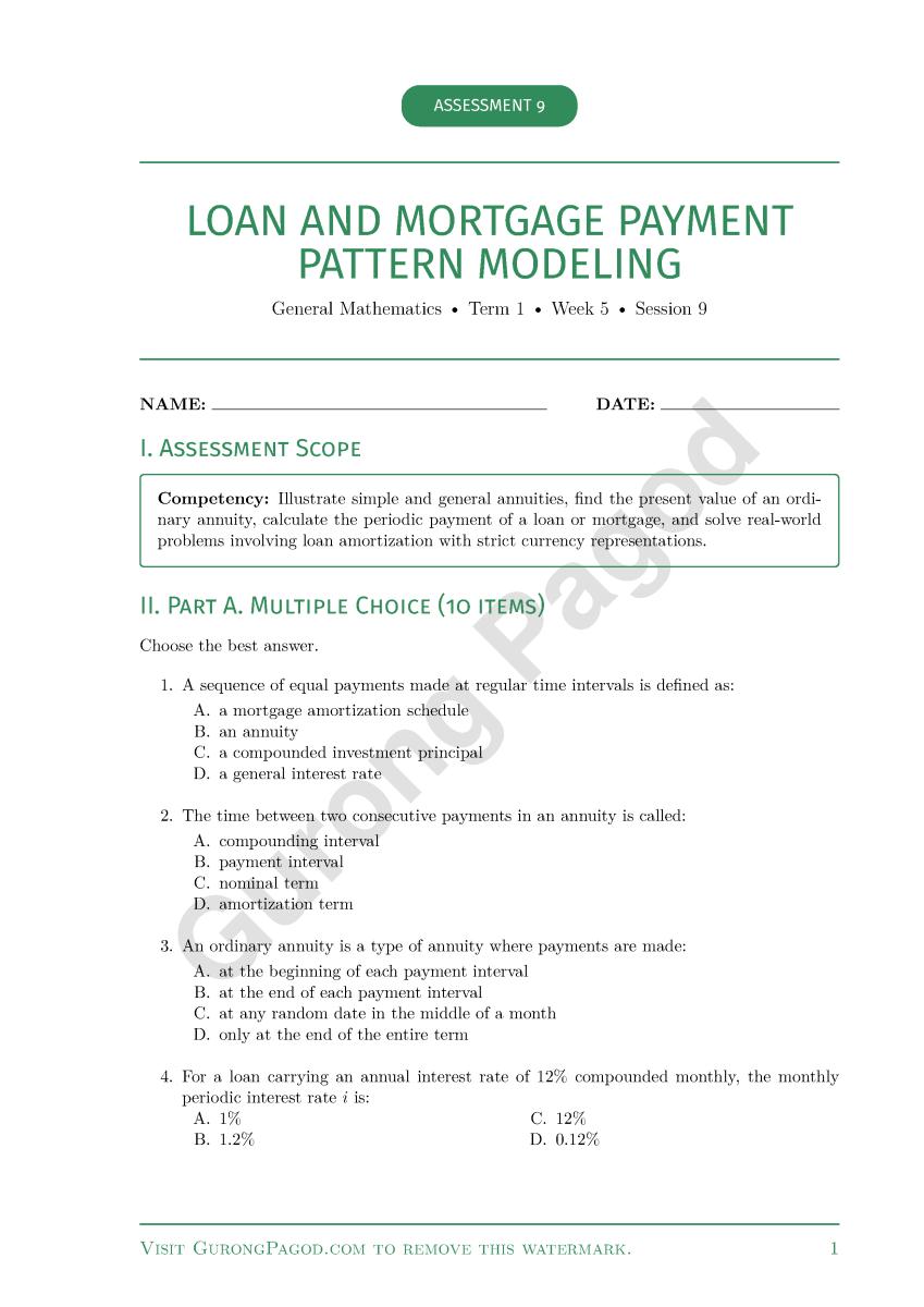 Assessment 9 - Loan and Mortgage Payment Pattern Modeling preview fragment