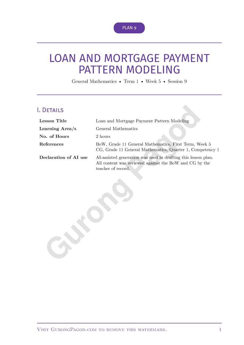 Plan 9 - Loan and Mortgage Payment Pattern Modeling preview fragment