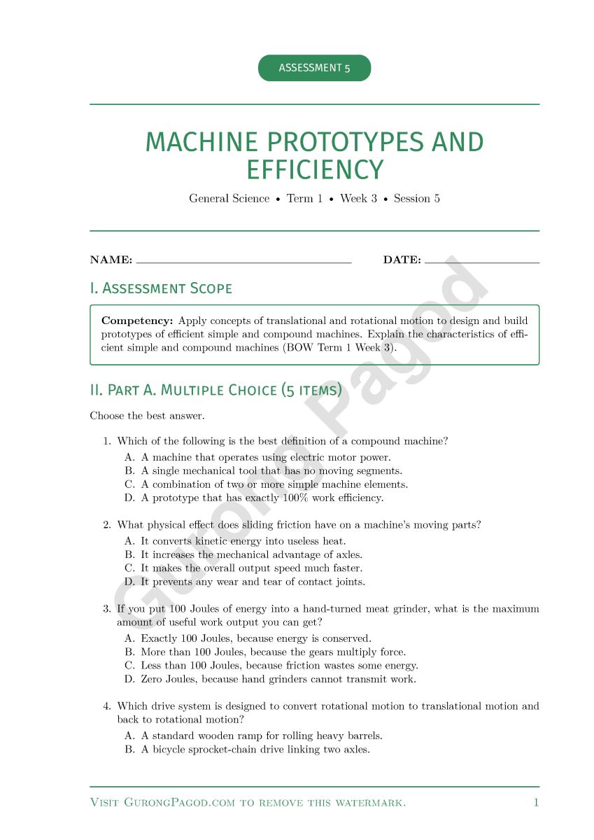 Assessment 5 - Machine Prototypes and Efficiency preview fragment