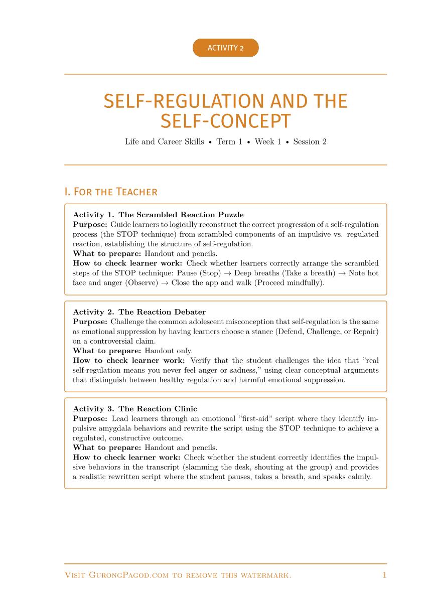 Activity 2 - Self-Regulation and the Self-Concept preview fragment