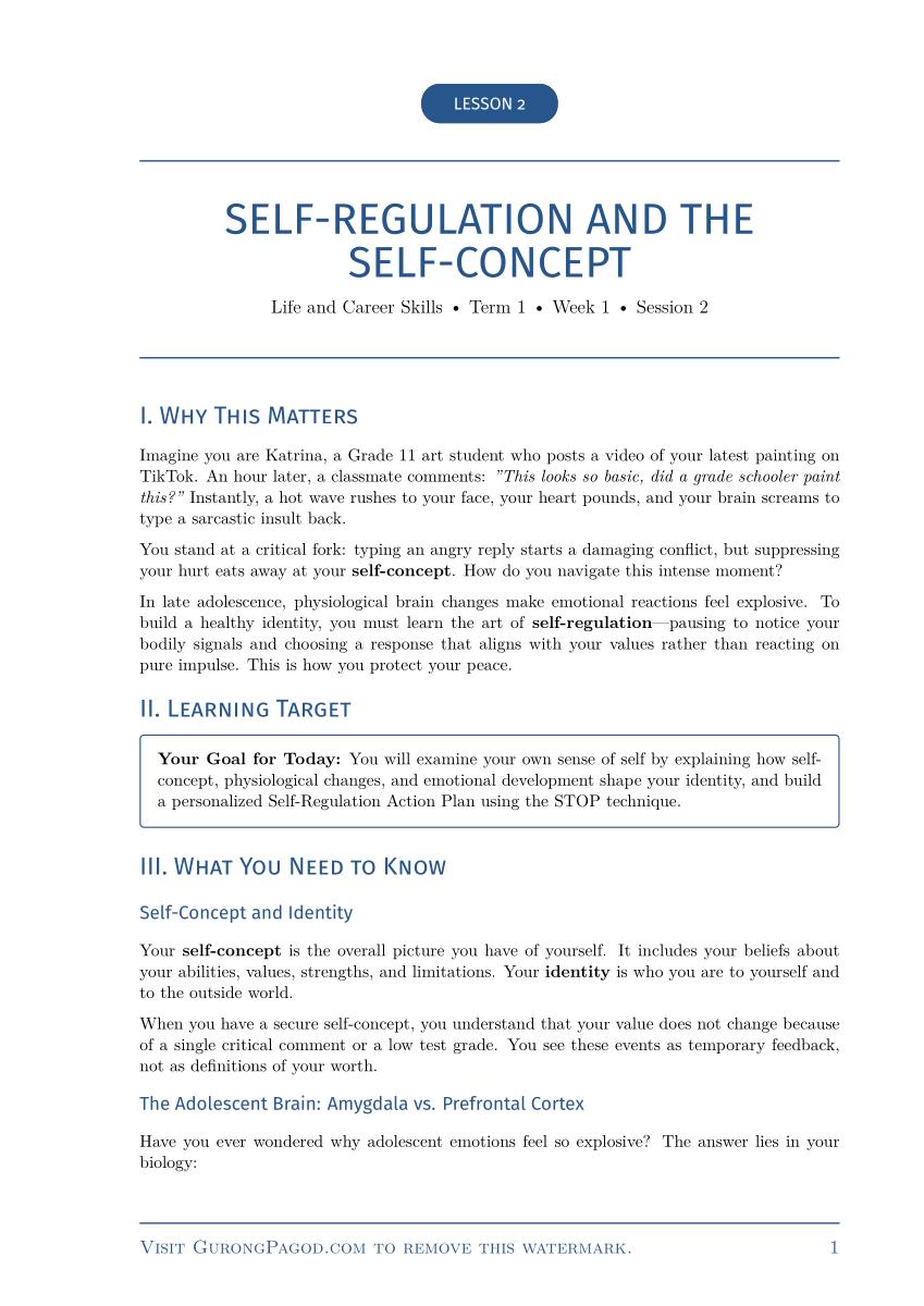 Lesson 2 - Self-Regulation and the Self-Concept preview fragment
