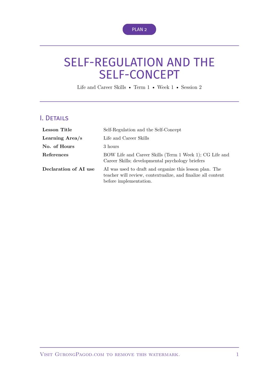 Plan 2 - Self-Regulation and the Self-Concept preview fragment